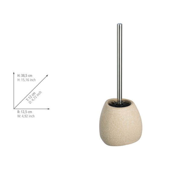 Béžová keramická toaletná kefa Wenko Pion-image-3