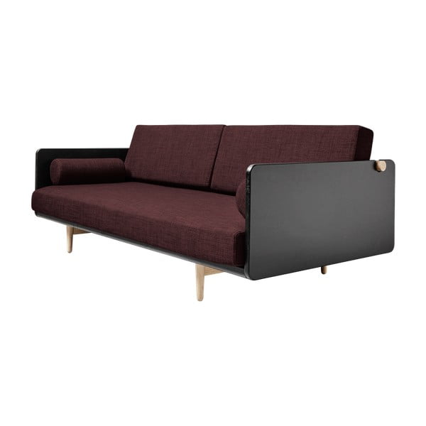 Variabilná pohovka Karup Deva Black/Raw Oak/Passion Red-image-3