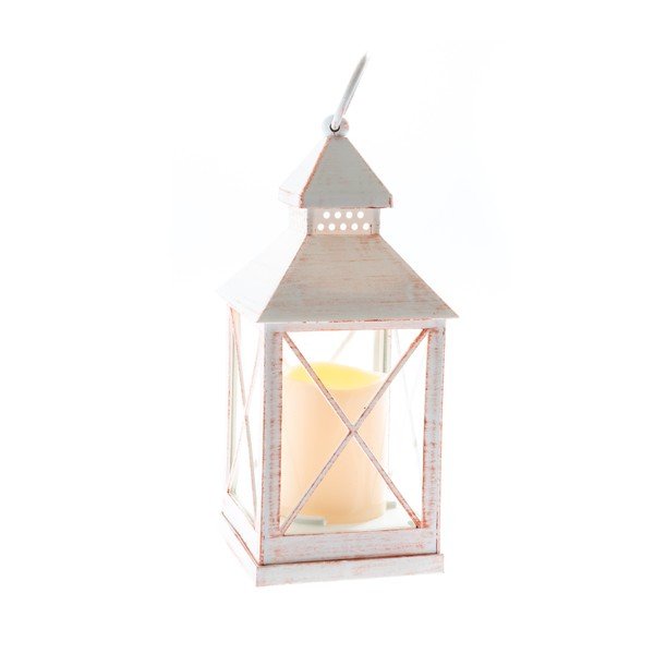 Biela LED lampáš Dakls Iris, výška 23,5 cm
