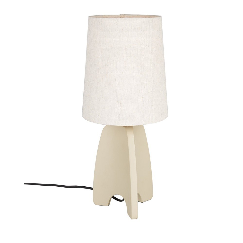E-shop Béžová betónová stolová lampa s textilným tienidlom (výška 45 cm) Saba – Zuiver
