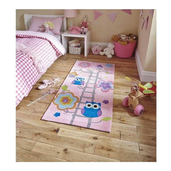 Ružový detský ručne tuftovaný koberec Think Rugs Hong Kong Kiddo Pinkie, 70 × 140 cm-image-1