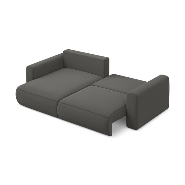 Tmavosivá zamatová rozkladacia/s úložným priestorom rohová pohovka (ľavý roh/s leňoškou) Kapua – Makamii-image-3