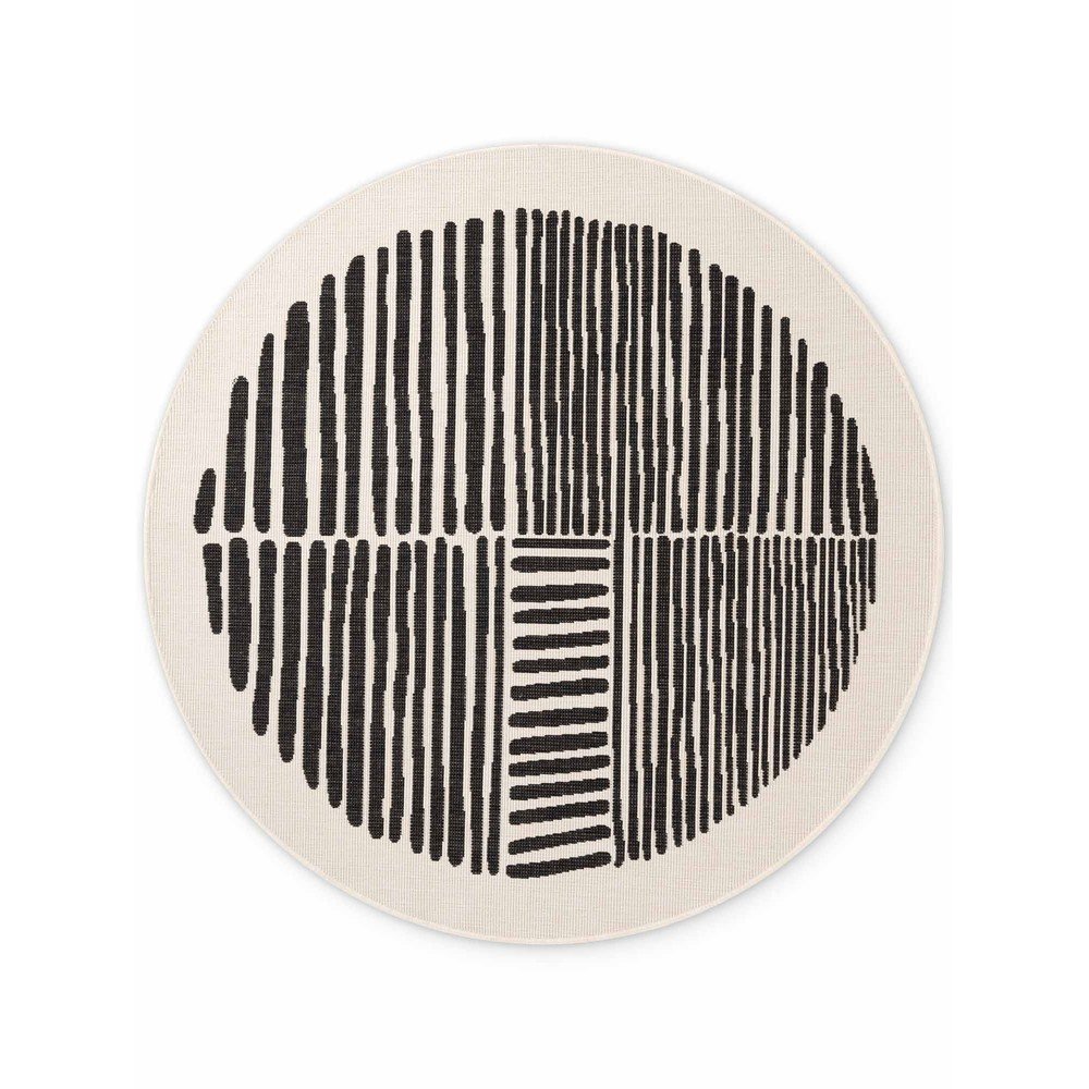 Čierny/krémovobiely okrúhly vnútorný a vonkajší koberec ø 200 cm Haringey Bounds – Ted Baker