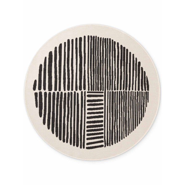 Čierny/krémovobiely okrúhly vnútorný a vonkajší koberec ø 200 cm Haringey Bounds – Ted Baker