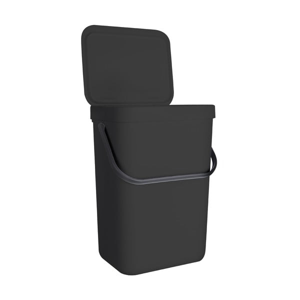 Čierny plastový odpadkový kôš 10 l – Orion-image-2