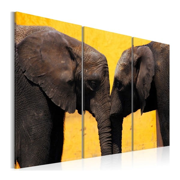 Viacdielny obraz na plátne Bimago Elephant Kiss, 80 x 120 cm