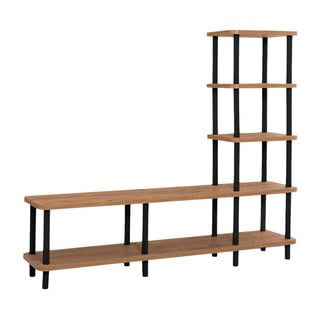 Čierna/prírodná TV súprava v dekore borovice 180x137 cm Step - Kalune Design