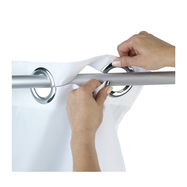 Biely sprchový záves s protiplesňovou povrchovou úpravou Wenko Dandelions, 180 × 200 cm-image-1