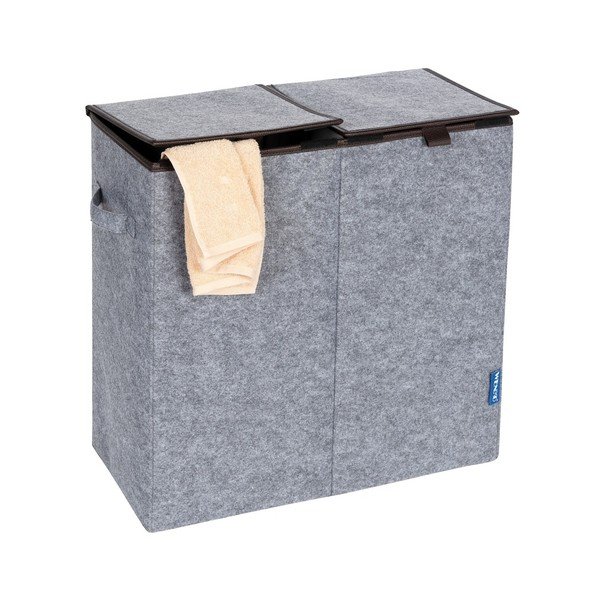 Sivo-hnedý dvojitý kôš na bielizeň Wenko Duo, 82 l-image-2