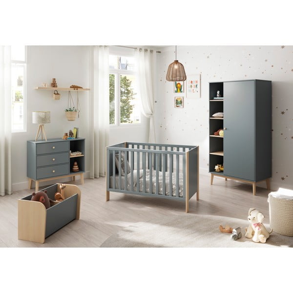 Postieľka 60x120 cm v prírodnej farbe/sivozelená Esteban – Marckeric-image-1