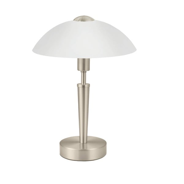 Sivá stolová lampa so stmievačom so skleneným tienidlom (výška  35 cm) SOLO 1 – EGLO