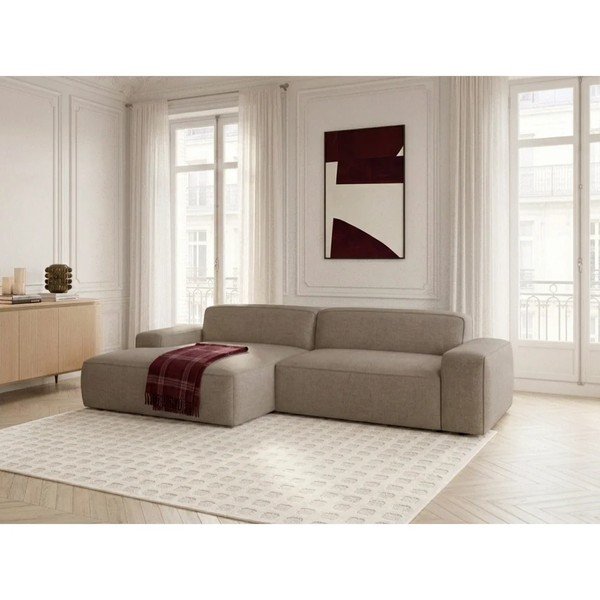 Taupe rozkladacia/s elektrickým výsuvom sedadla rohová pohovka (ľavý roh) Abel – Bobochic Paris-image-3
