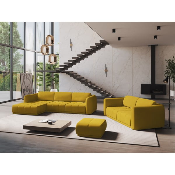 Žltá rohová pohovka (ľavý roh) Hoku – Makamii-image-1