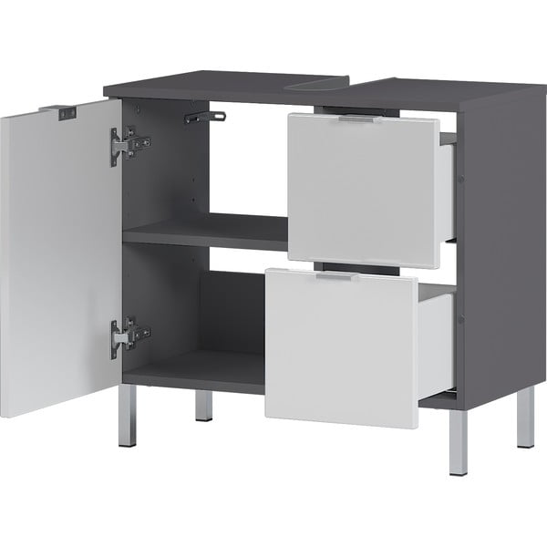 Bielo-sivá skrinka pod umývadlo Germania Mauresa, šírka 60 cm-image-3