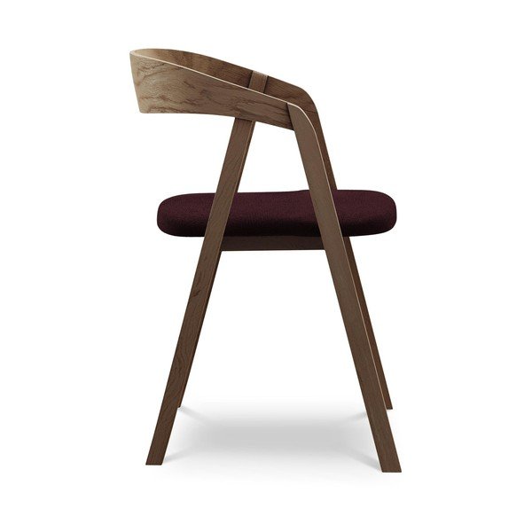 Vínovočervené jedálenské kreslo z masívneho dreva Erika – Makamii-image-2