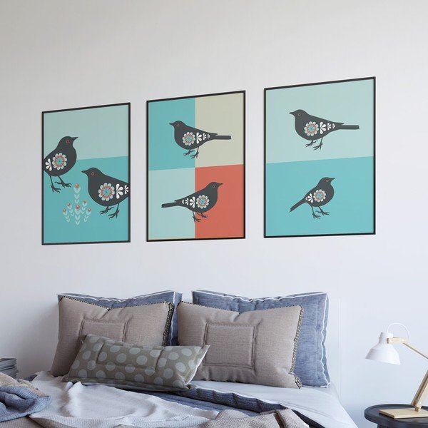 Plagát Vtáčiky s rastlinkou, stredný-image-2