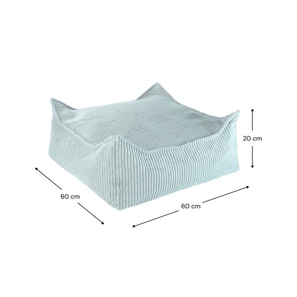 Menčestrový detský sedací vak v mentolovej farbe Square – Wigiwama-image-4