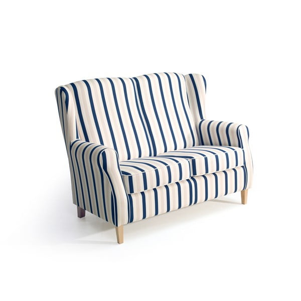 Modro-biela pruhovaná pohovka Max Winzer Lorris, 139 cm-image-2