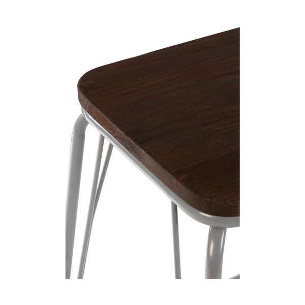 Sivá/v tmavo prírodnej farbe stolička z brestového dreva District – Premier Housewares-image-2