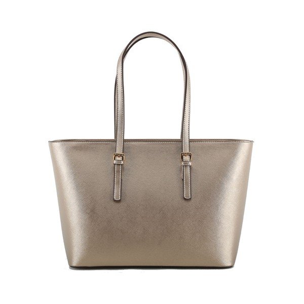 Krémovobiela kabelka z eko kože so zlatými odleskami Beverly Hills Polo Club Anne-image-2