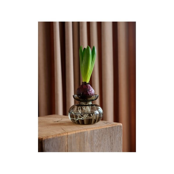 Svetlosivá sklenená ručne vyrobená váza (výška 9 cm) Inu – Zone-image-4