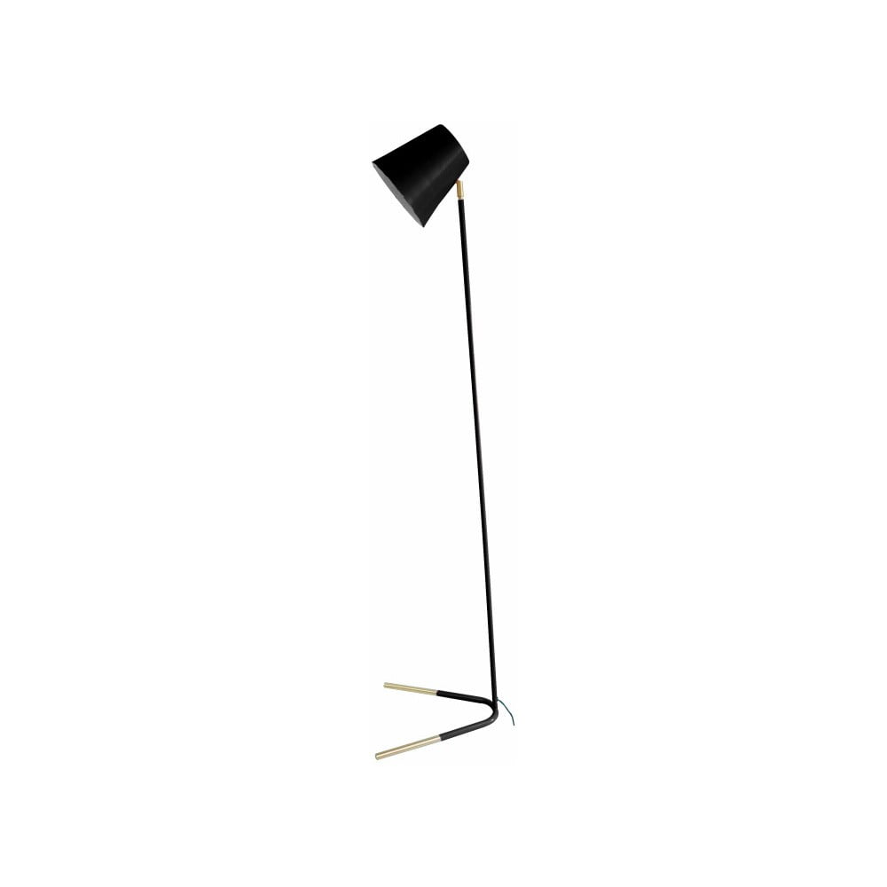 Čierna stojacia lampa s detailmi v zlatej farbe Leitmotiv Noble