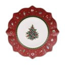 Červený porcelánový tanier s vianočným motívom Villeroy & Boch, ø 24 cm