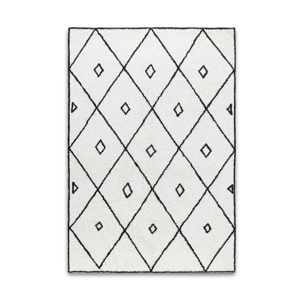 Čierno-biely koberec z bavlny HF Living Morocco Fes, 120 × 170 cm