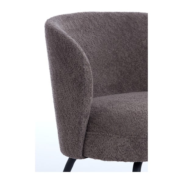 Tmavohnedé kreslo z textílie buklé Dieyda – Light & Living-image-1