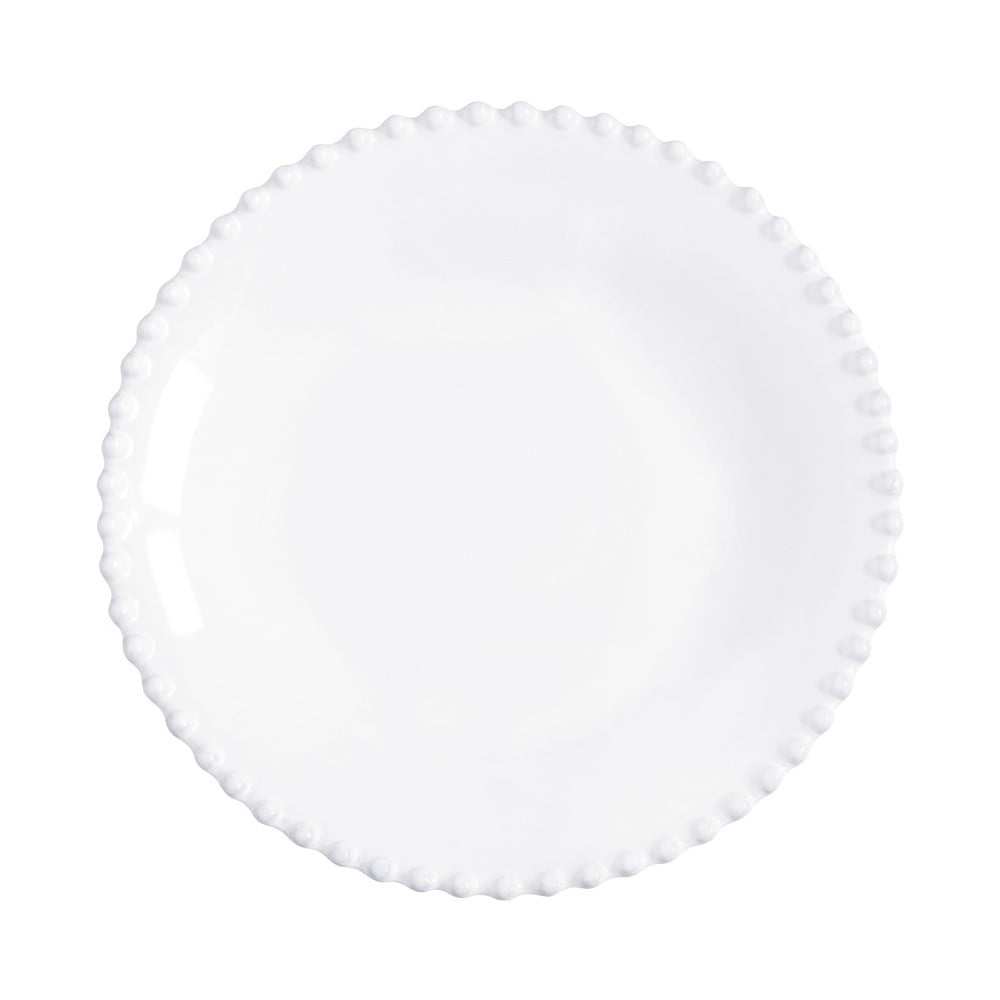 Biely kameninový tanier na polievku Costa Nova Pearl, ⌀ 24 cm