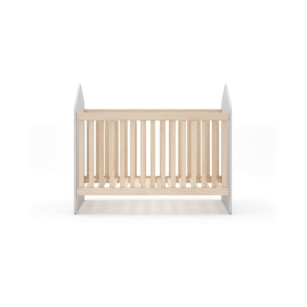 Biela/prírodná postieľka v dekore borovice 60x120 cm Estefania - Marckeric-image-2