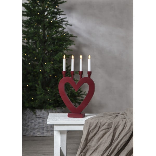 Červený vianočný LED svietnik Star Trading Dala, výška 45 cm-image-3