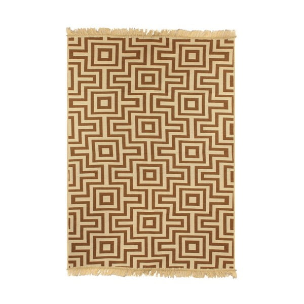 Béžovo-hnedý koberec Ya Rugs Kare, 80 x 150 cm