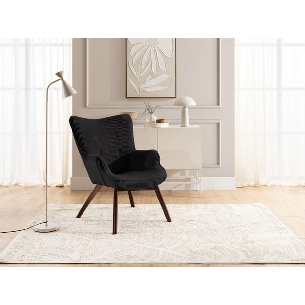 Čierne menčestrové kreslo Niko – Ropez-image-4