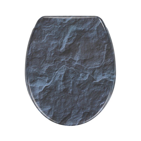 WC sedadlo s jednoduchým zatváraním Wenko Slate Rock, 44,5 × 37,5 cm
