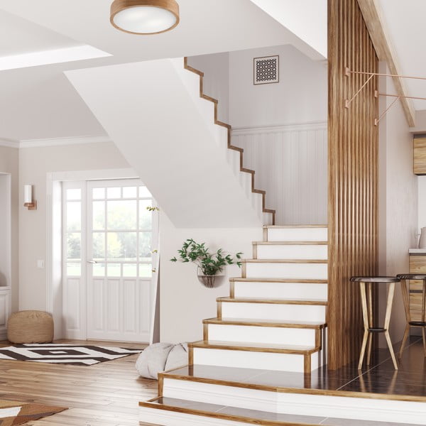 Hnedé stropné svietidlo so skleneným tienidlom ø 37 cm Eveline – LAMKUR-image-1