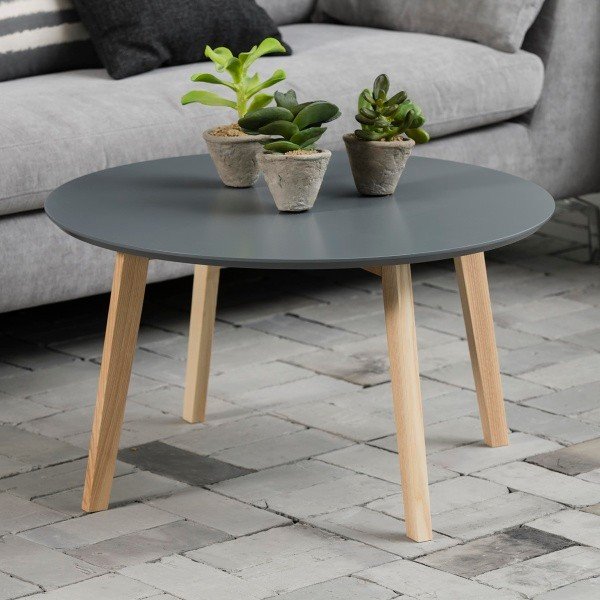 Sivý odkladací stolík Actona Molina, ⌀ 50 cm-image-1
