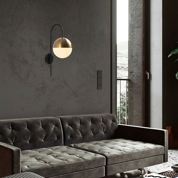 Nástenné svietidlo v čierno-zlatej farbe ø 20 cm Bastos – Opviq lights-image-1