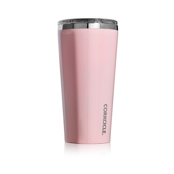 Svetloružový cestovný termohrnček Corkcicle Tumbler, 470 ml
