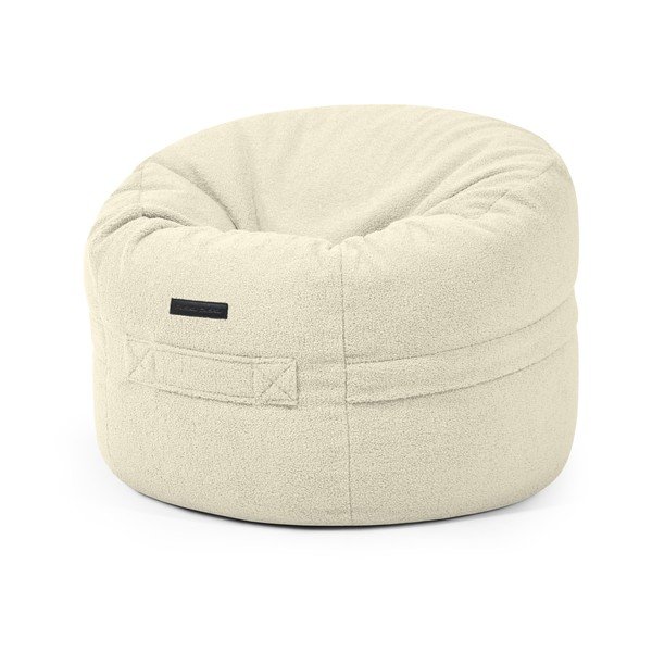 Krémový detský sedací vak z textílie buklé Roll 80 – SLOWDOWN