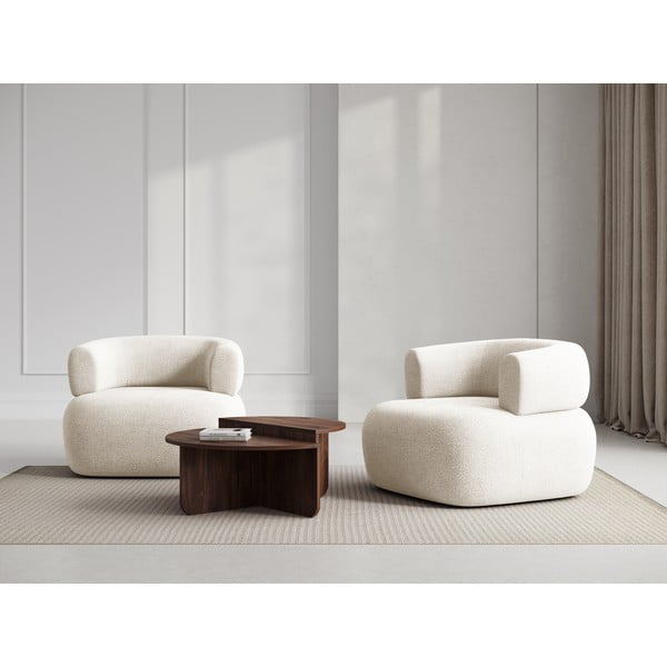 Béžové kreslo z textílie bouclé Jenny – Micadoni Home-image-1