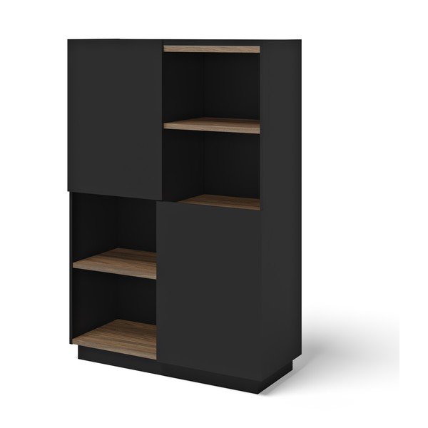 Hnedo-čierna knižnica v dekore orecha 180x83 cm Nina – TemaHome-image-2
