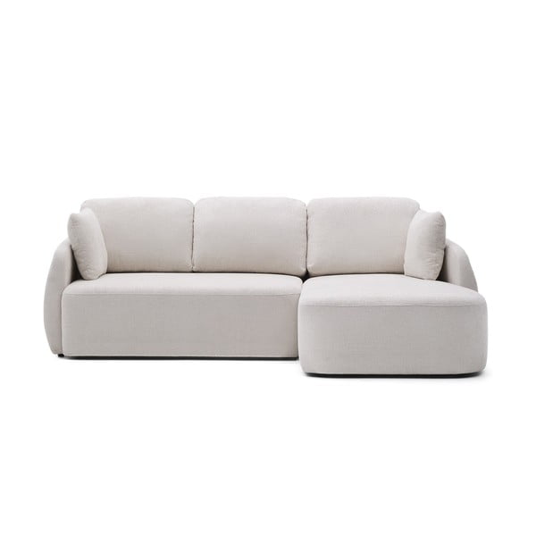 Krémová ženilková rozkladacia rohová pohovka (pravý roh/s leňoškou) Laira – Kave Home