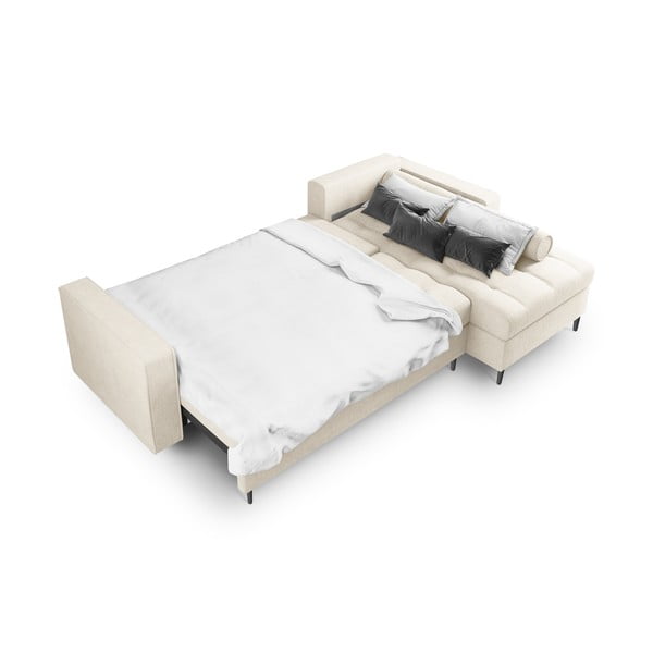 Svetlobéžová rozkladacia rohová pohovka Milo Casa Santo, pravý roh-image-4