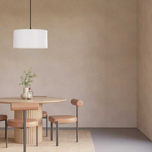 Biele závesné svietidlo s textilným tienidlom ø 40 cm Shanti – Candellux Lighting-image-2