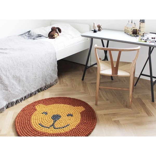 Detský guľôčkový vlnený koberec Wooldot Ball rugs Lion, ⌀ 90 cm-image-2
