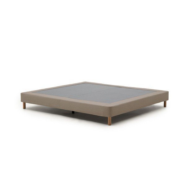 Hnedá čalúnená dvojlôžková posteľ bez čela 160x200 cm Ofelia – Kave Home