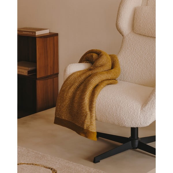 Pletená deka z vlny a zmesi vlákien 130x170 cm Melany – Kave Home-image-2