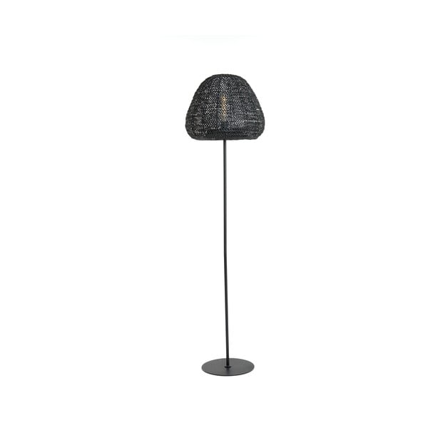 Matne čierna stojacia lampa (výška 162 cm) Finou – Light & Living