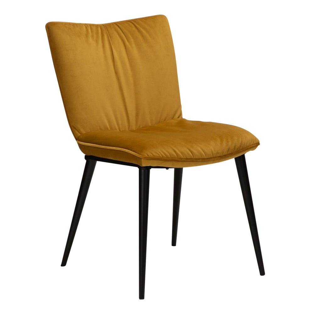 Žltá jedálenská stolička so zamatovým povrchom DAN-FORM Denmark Join